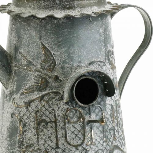 Floristik24 Koristeellinen lintumaja vintage, koristeellinen kannu metalli ripustukseen H28,5cm