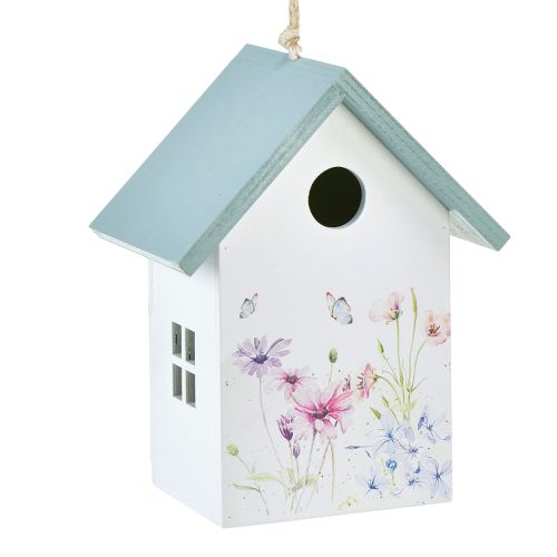 kohteita Lintukodin koristelu kevätvalkoinen turkoosi 15x10,5x19cm 2 kpl