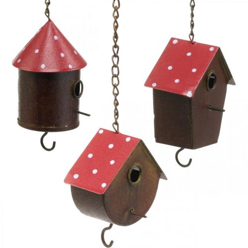 Koristeellinen pesimälaatikko Riippuva lintutalo Syksyinen lintujen syöttölaite metallikoristeet H14-12cm L34-37cm