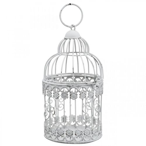 Floristik24 Deco Aviary Shabby White Bird Cage Metal Decoration Ø10cm K17cm