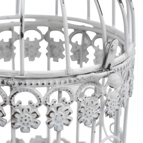 Floristik24 Deco Aviary Shabby White Bird Cage Metal Decoration Ø10cm K17cm