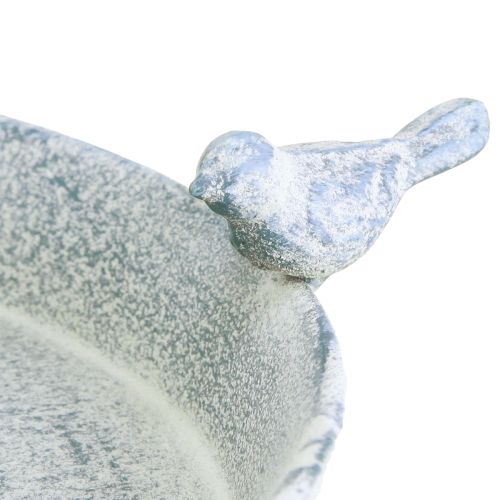 kohteita Lintukylpy metallikoristesydän Valkoinen Sininen Riippuva Ø21,5cm