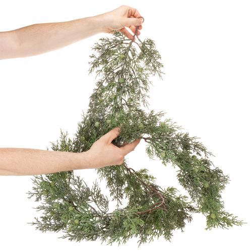 Keinotekoinen katajaseppele, joulukoriste pöydälle tai ikkunaan, 185 cm | Floristik24.fi