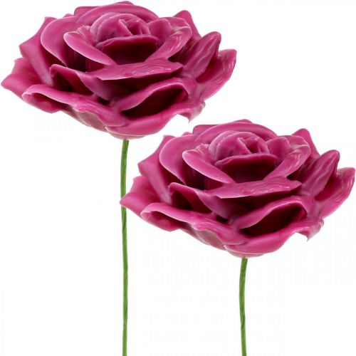 Floristik24 Vaha ruusut deco ruusut vaha pinkki Ø8cm 12p