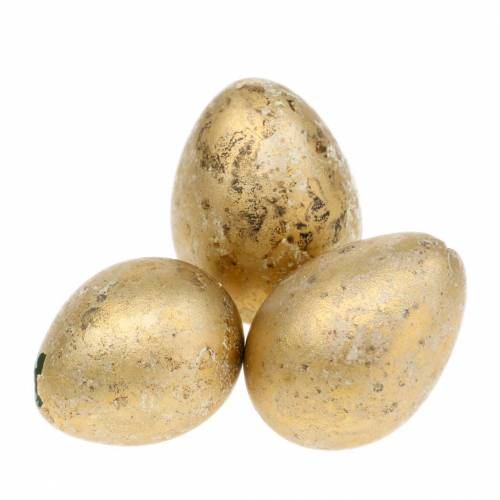 Floristik24 Viiriäisen muna koristeeksi tyhjä kulta 3cm 50kpl