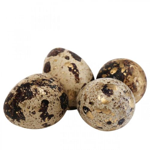 Floristik24 Viiriäismunat Deco Blown Eggs Nature/Gold 3cm 12kpl