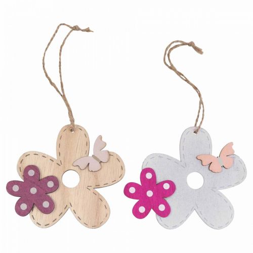 kohteita Seinäkoriste puu kukka perhonen valkoinen pinkki 10×9cm 8 kpl