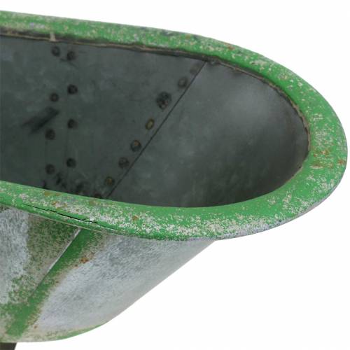 Koristeellinen kylpyamme metallia käytetty hopea, vihreä 44,5 cm x 18,5 cm x 15,3 cm
