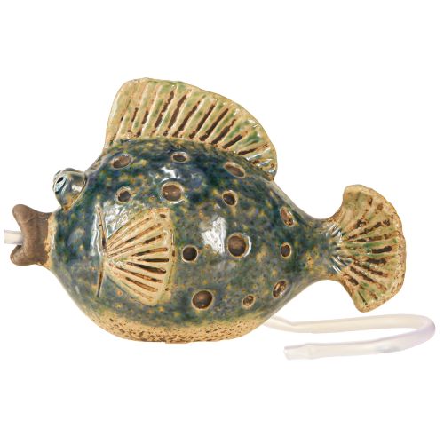 kohteita Gargoyle Figuuri Keraaminen Kala Sininen Ruskea 20×11×13,5 cm