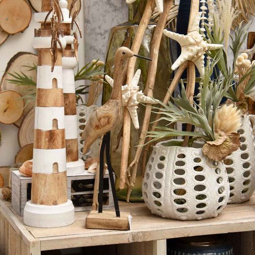 Floristik24 Puinen kahluuhousu, seisomanosturi, koristelintu luonnonvärinen, musta H40cm