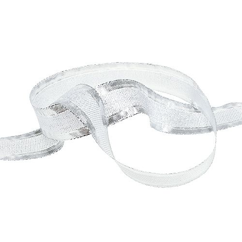 Floristik24 Joulunauha, langanreuna, hopea 25mm 20m