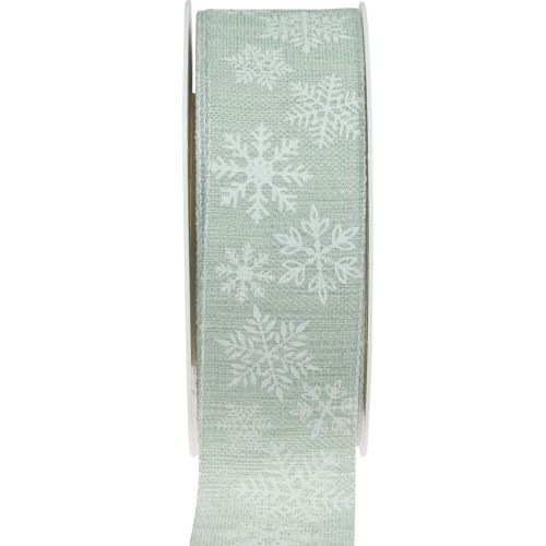 kohteita Joulunauha lumihiutale lahja nauha vaaleanvihreä 35mm 15m