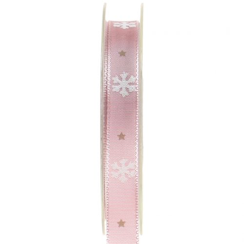 Floristik24 Joulunauha lumihiutale pinkillä 15mm 20m