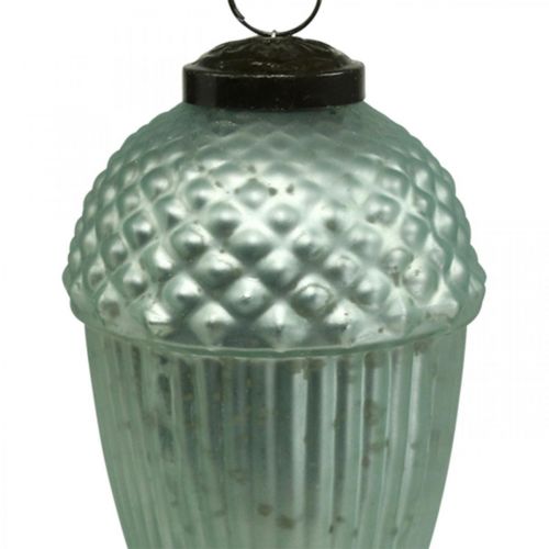 Floristik24 Joulukuusikoristeet tammenterho lasi minttu 11-14,5cm sarja 3 kpl