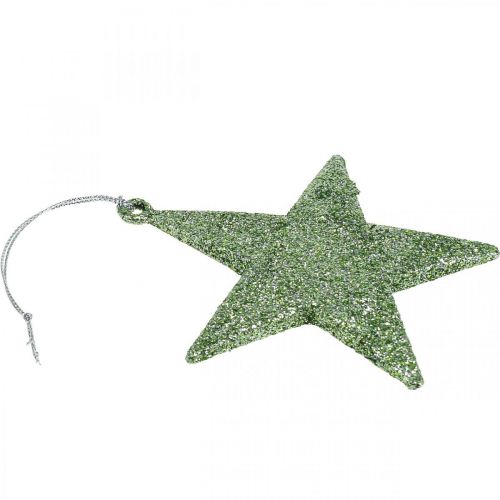 Floristik24 Joulukoristeita tähtiriipus minttu glitter 10cm 12kpl