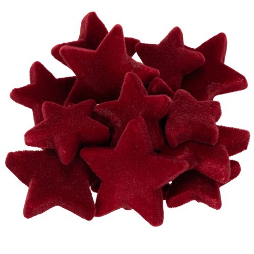 Joulukoristeet, tähdet, Bordeaux-kuvio, pöytäkoriste, 4-5 cm, 40 kpl ostaa | Floristik24.fi