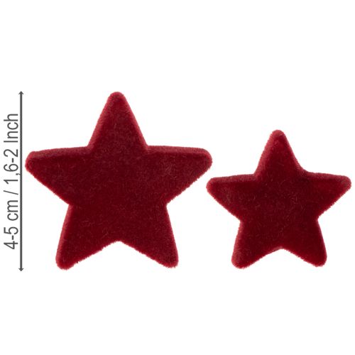 Joulukoristeet, tähdet, Bordeaux-kuvio, pöytäkoriste, 4-5 cm, 40 kpl | Floristik24.fi