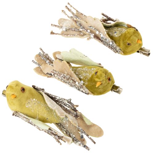 kohteita Joulukoristeet linnun muotoinen klipsi vihreä, kimalle 12 cm 6 kpl sekoitus