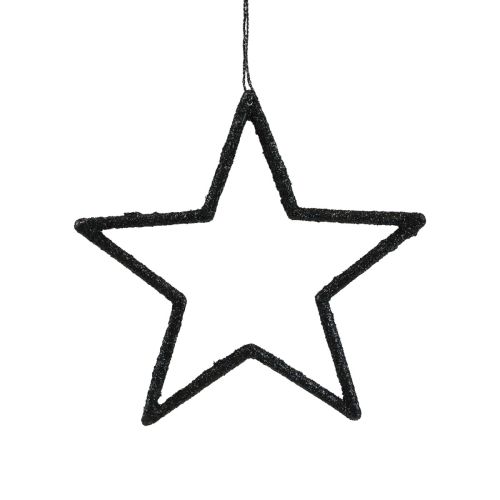 kohteita Joulukoristeita tähtiriipus musta glitter 12cm 12 kpl