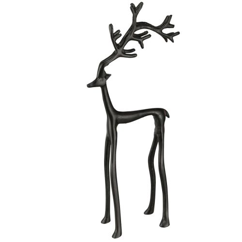 Floristik24 Jouluhahmo porokoriste metallimusta 17×8×38,5cm