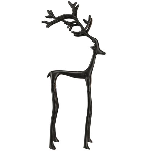 Floristik24 Jouluhahmo porokoriste metallimusta 17×8×38,5cm