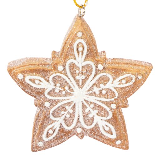 Joulukoristeet, piparkakku, kuorrutuskuvio, pähkinänsärkijä, tähti, puu, seppele, 6 cm, 4 kpl | Floristik24.fi