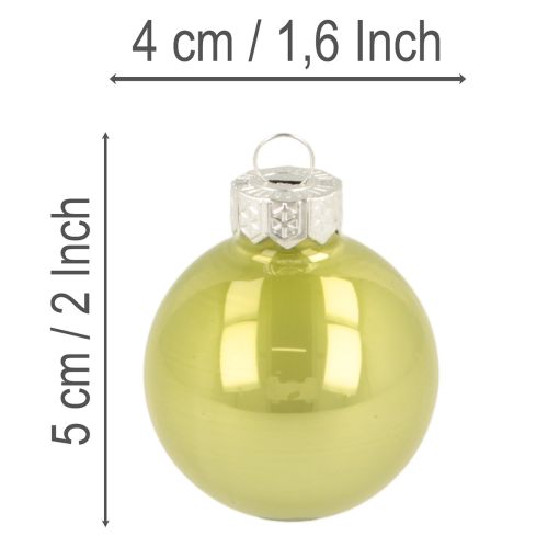 Joulukuusenpallosetti, värikkäät joulukuusenpallot, kiiltävät, 40 mm, 24 palaa | Floristik24.fi
