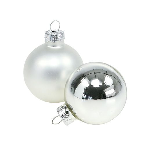 Floristik24 Joulupallo Ø4cm hopea kiiltävä/matta 24 kpl