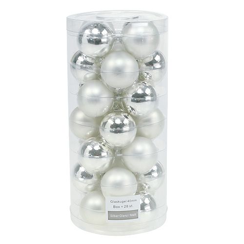 kohteita Joulupallo Ø4cm hopea kiiltävä/matta 24 kpl