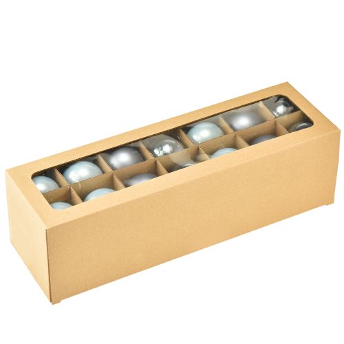 kohteita Koristeelliset lasiset joulukuusenpallot, siniharmaat, matta/kiiltävät, 5 cm, 24 kpl