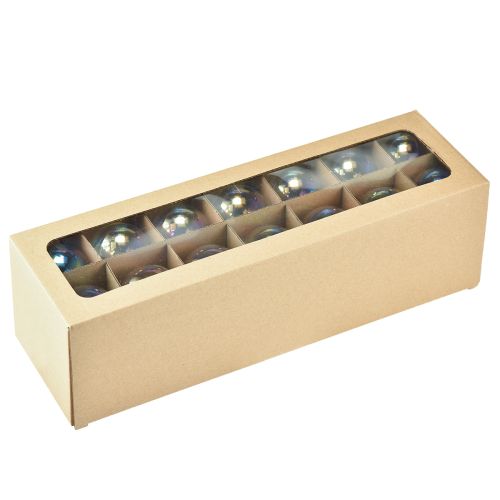 kohteita Lasinen joulupallo – helmiäiskirkas, hohtava efekti ja metallinen ripustin, 5 cm, 24 palaa