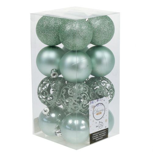 Floristik24 Joulupallo vaaleanvihreä Ø6cm 16 kpl