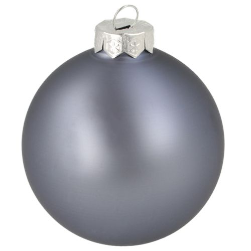 kohteita Sinisiä/hopeisia lasipalloja – matta- ja kiiltäviä, lasisia koristeita talvisiin kukka-asetelmiin, 7,5 cm, 12 kpl