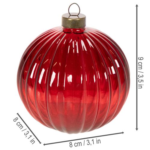Joulupallot, lasia, punaisia, 8 cm, 12 kpl | Floristik24.fi