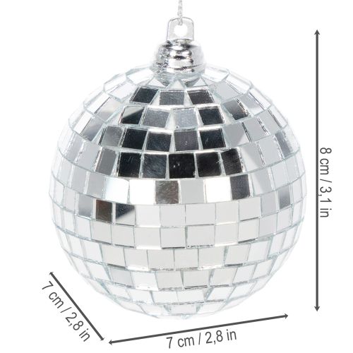 Joulupallokoriste, peilipallo ripustettavaksi, 7 cm, 6 kpl | Floristik24.fi