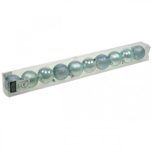 kohteita Joulupallot muoviset vaaleansiniset sekoitus Ø6cm 10 kpl