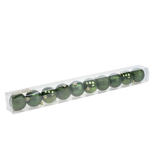 Floristik24 Joulupallo muovia Ø6cm vihreä 10p