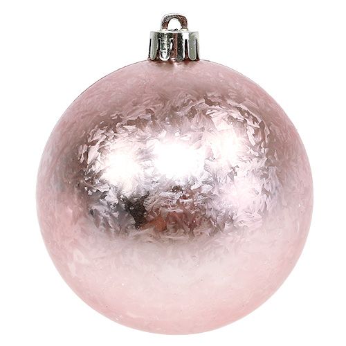 Floristik24 Joulupallomuovi Ø8cm vaaleanpunainen 3kpl