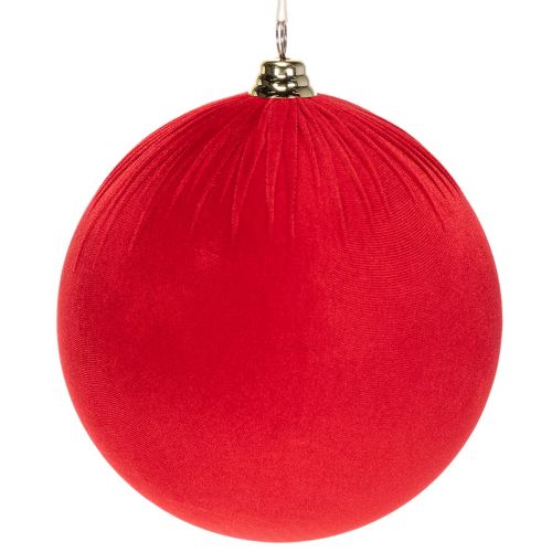 Punainen samettinen joulupallo, iso koristepallo ripustettavaksi, 25 cm, 2 kpl ostaa | Floristik24.fi