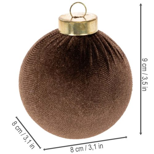 Joulupallot, samettikuvio, lämpimien värien sekoitus, 8 cm, 12 kpl | Floristik24.fi