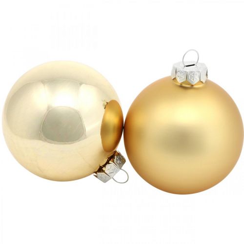 kohteita Joulupallo, joulukuusen koriste, joulupallo Golden H8,5cm Ø7,5cm aitoa lasia 12kpl.