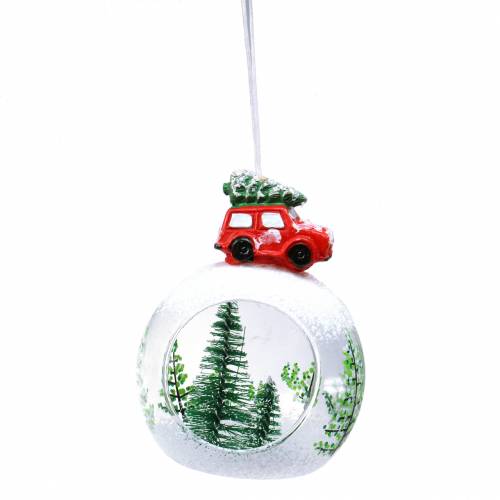 Floristik24 Lasipallo joulukuusenkoristeet auto Ø8cm 3kpl