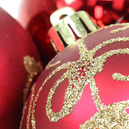 Floristik24 Joulupallomuovi rubiini Ø70mm 8kpl