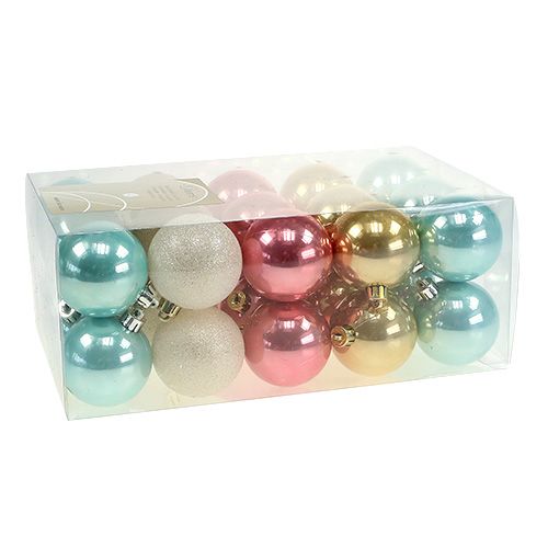 Floristik24 Joulupallosetti, pastellinvärinen Ø6cm 30kpl