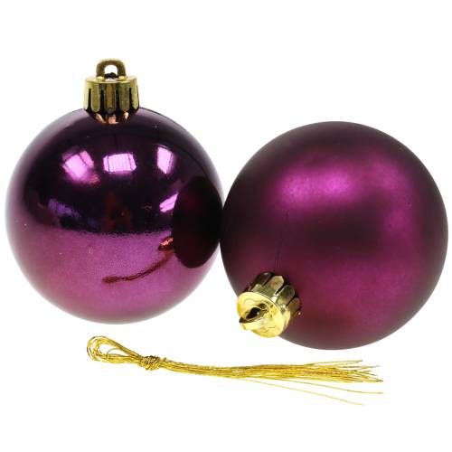 Floristik24 Joulukuusenkoristeet Joulupallo violetti Ø6cm 12kpl