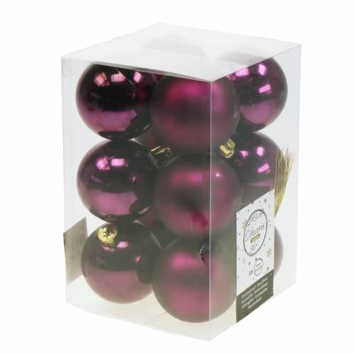 Floristik24 Joulukuusenkoristeet Joulupallo violetti Ø6cm 12kpl