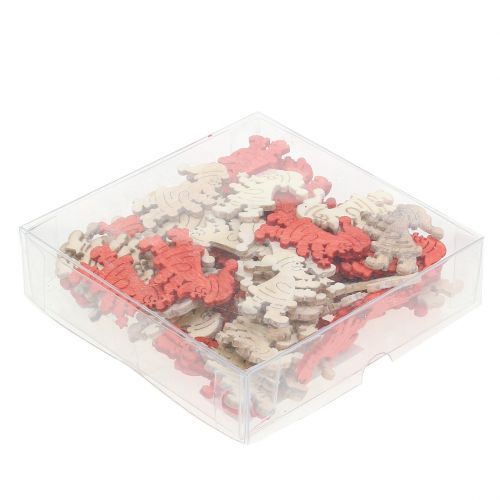 Floristik24 Joulupukin puinen scatter koristelu punainen, luonnollinen 4cm 72 kpl