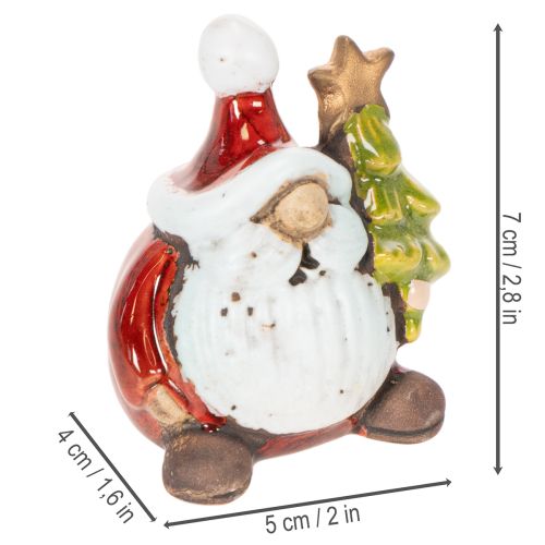 Joulupukkihahmo joulukuusenkoristeella, 7 cm, 2 kpl | Floristik24.fi