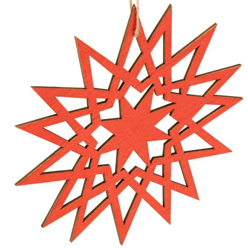 kohteita Puinen joulutähtikoriste ripustettavaksi, Ø12/15cm, 8 kpl