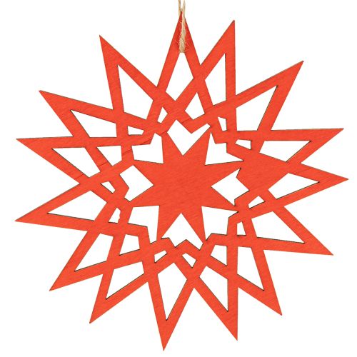 kohteita Puinen joulutähtikoriste ripustettavaksi, Ø12/15cm, 8 kpl